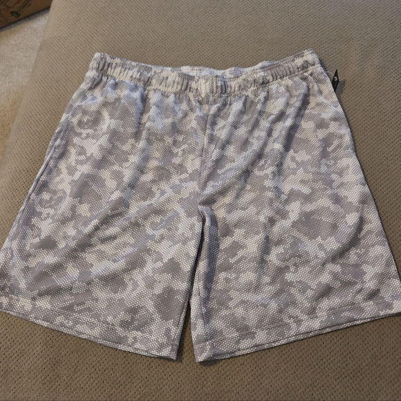 New Xersion men's XXL gray white camo activewear drawstring shorts with pockets - Picture 1 of 9